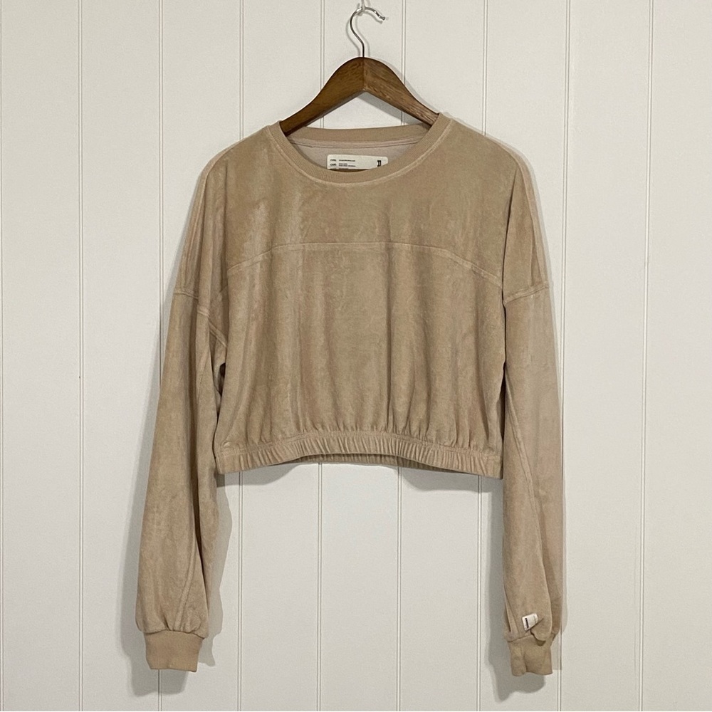 Rsq Cropped velour crewneck top size XL